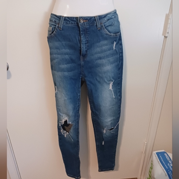 SALE Sybilla AMY Medium Blue Distressed Jeans 28x26 - Picture 1 of 4